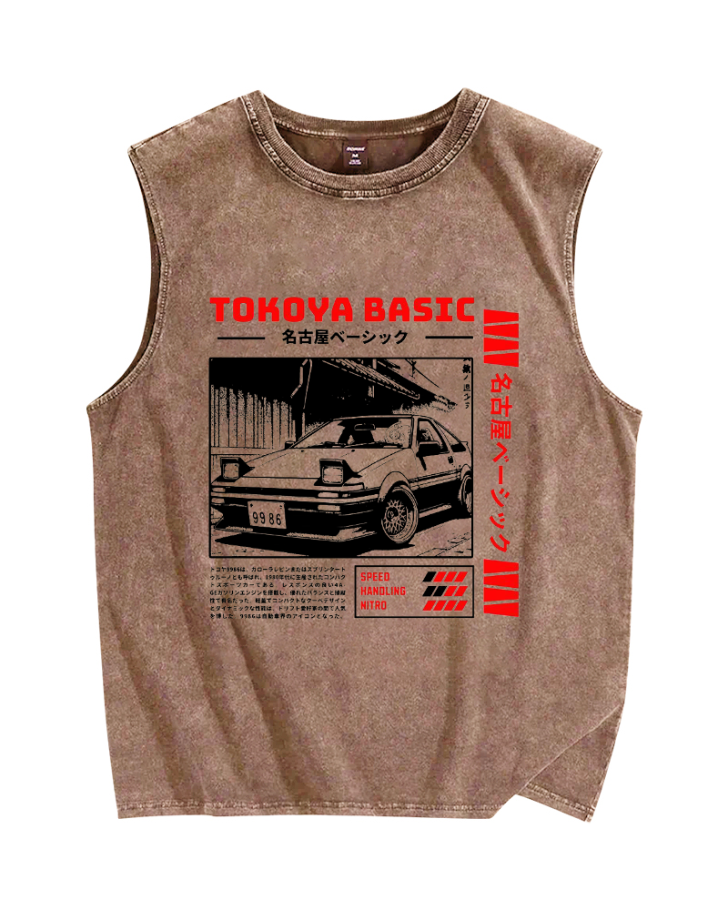 Tokoya Basic Vintage Distressed Washed Tank Top