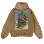 Bonsai Vintage Washed Cotton Back Art Hoodie