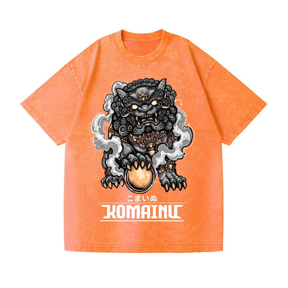 Komainu Vintage Wash Japanese Design T-Shirt