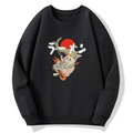 Lamian Noodles and Cat Art Cotton Pullover Sweatshirt