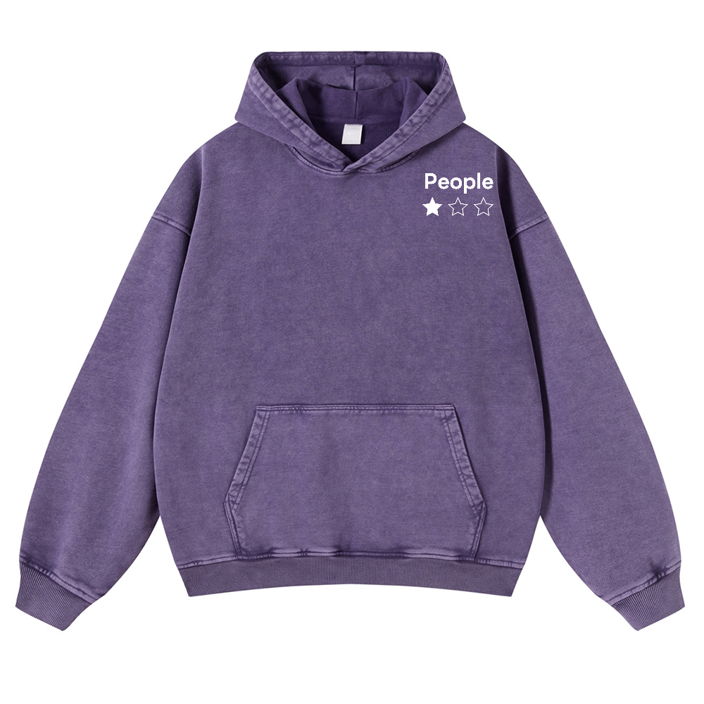 People Vintage Washed Cotton Back Art Hoodie