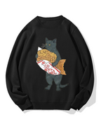 Cat holding taiyaki Cotton Sweatshirt