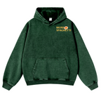 Spaghetti Cat Vintage Washed Cotton Back Art Hoodie