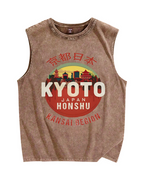 Kyoto, Japan Vintage Distressed Washed Tank Top