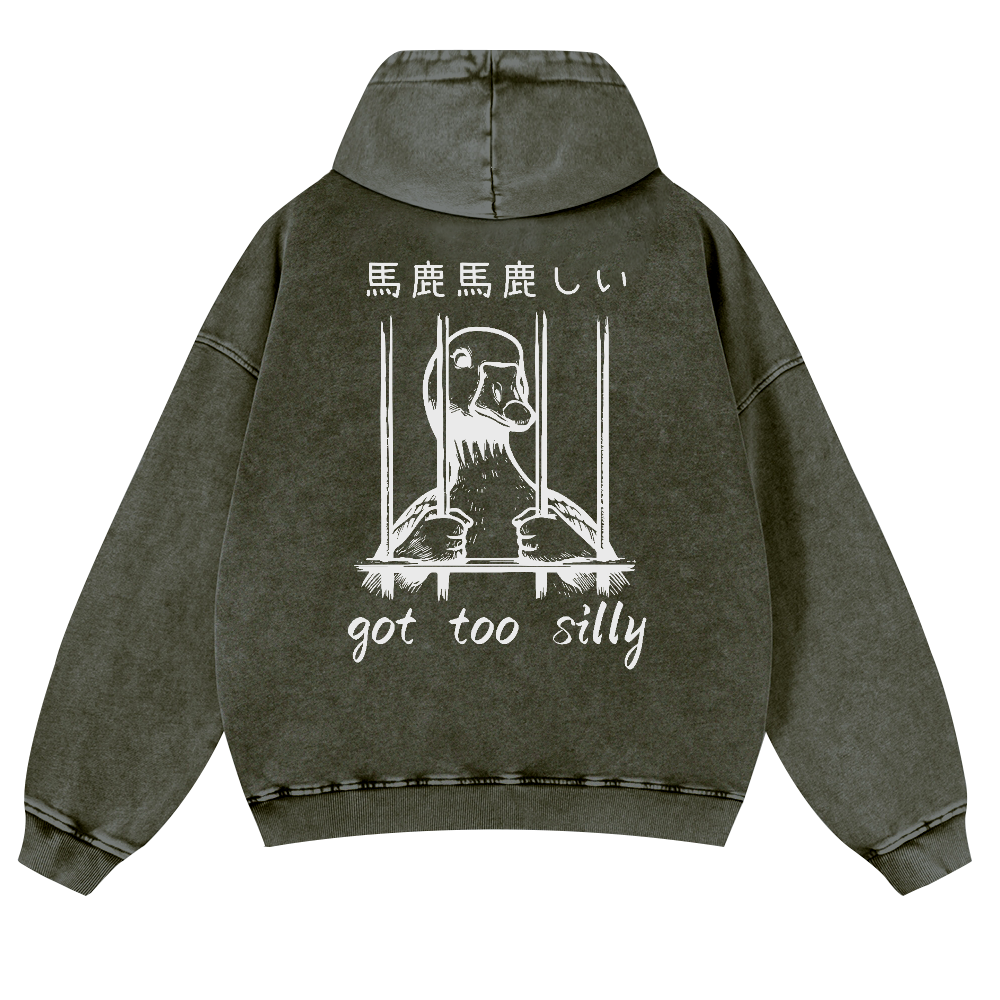 Duck Vintage Washed Cotton Back Art Hoodie