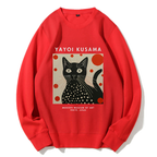 Unisex Yayoi Kusama Cat Printed Sweatshirt