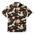 Celestial Cranes And Blossoms Button-up Shirt