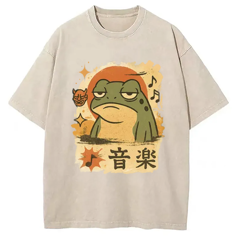 Unimpressed Frog Japanese Washed T-Shirt