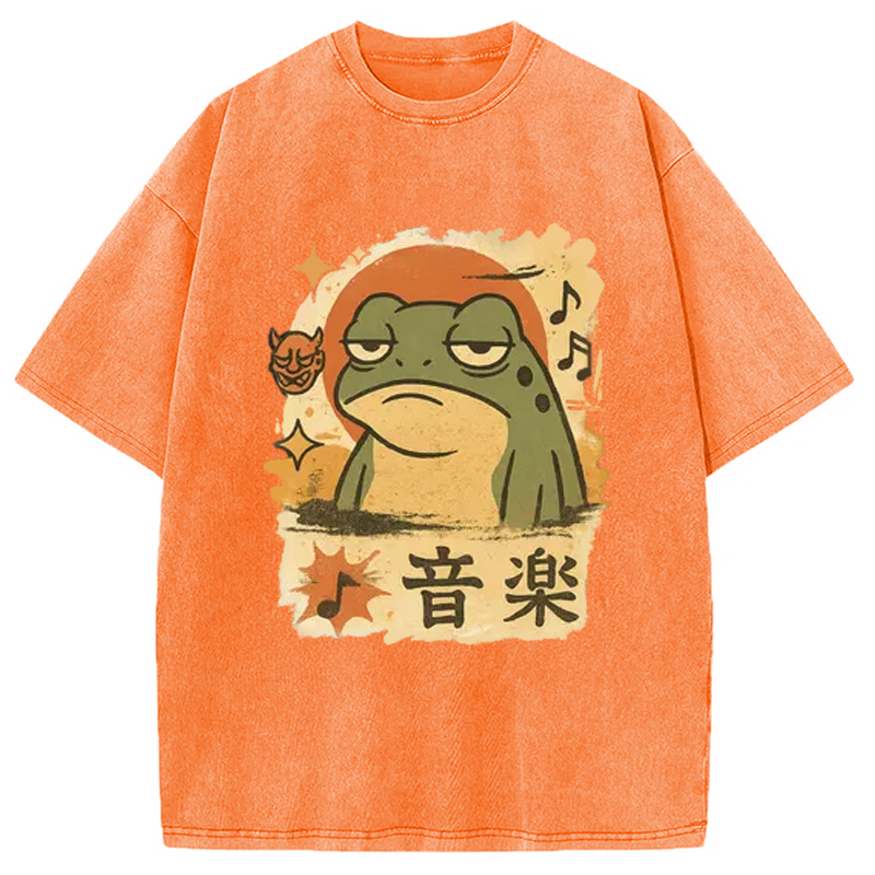 Unimpressed Frog Japanese Washed T-Shirt