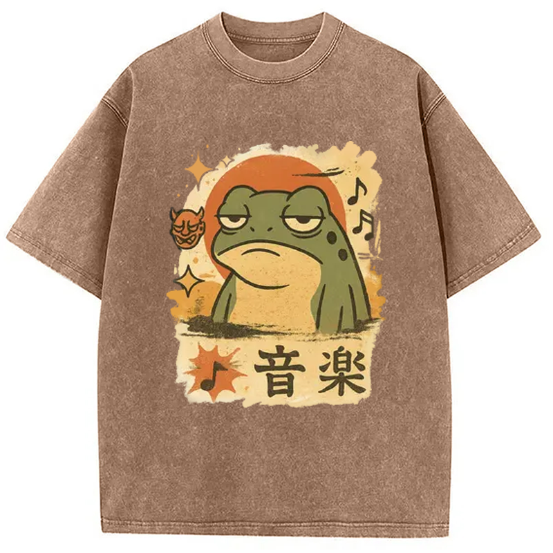 Unimpressed Frog Japanese Washed T-Shirt