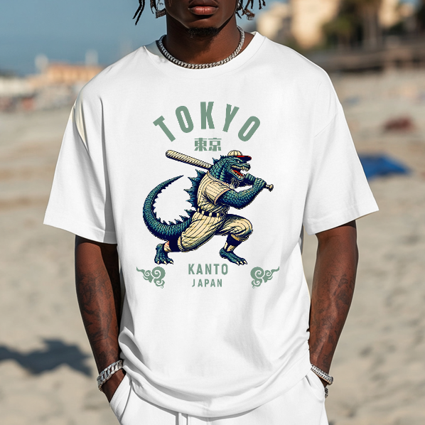 Tokyo Kanto T-Rex Baseball Japanese Style Classic Tee