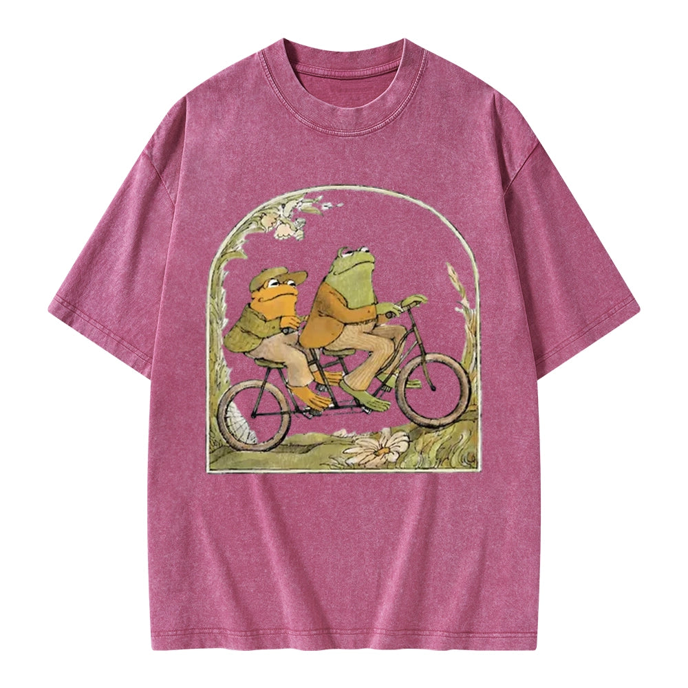 Frog And Toad Book Vintage Unisex Washed T-shirt
