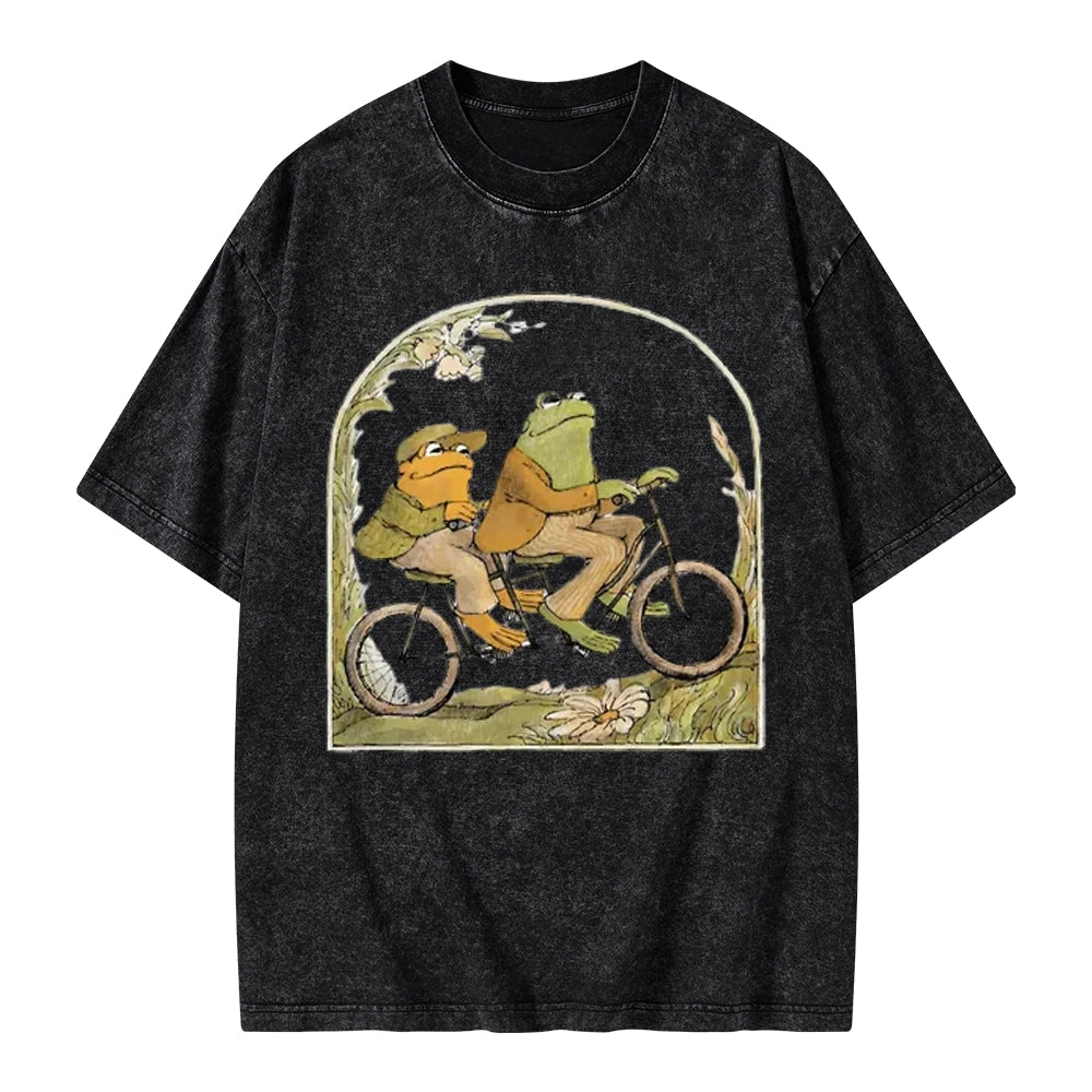 Frog And Toad Book Vintage Unisex Washed T-shirt