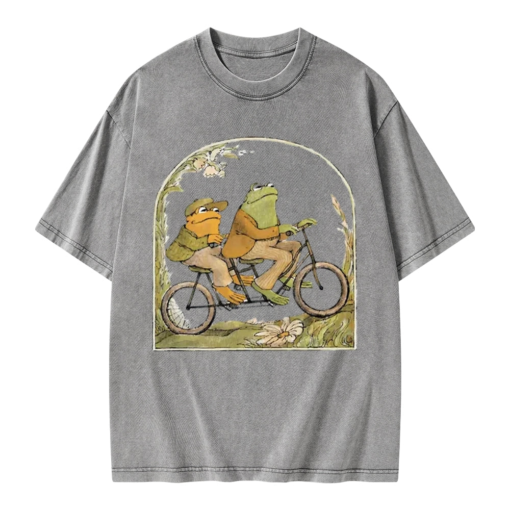 Frog And Toad Book Vintage Unisex Washed T-shirt