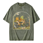 Frog And Toad Book Vintage Unisex Washed T-shirt