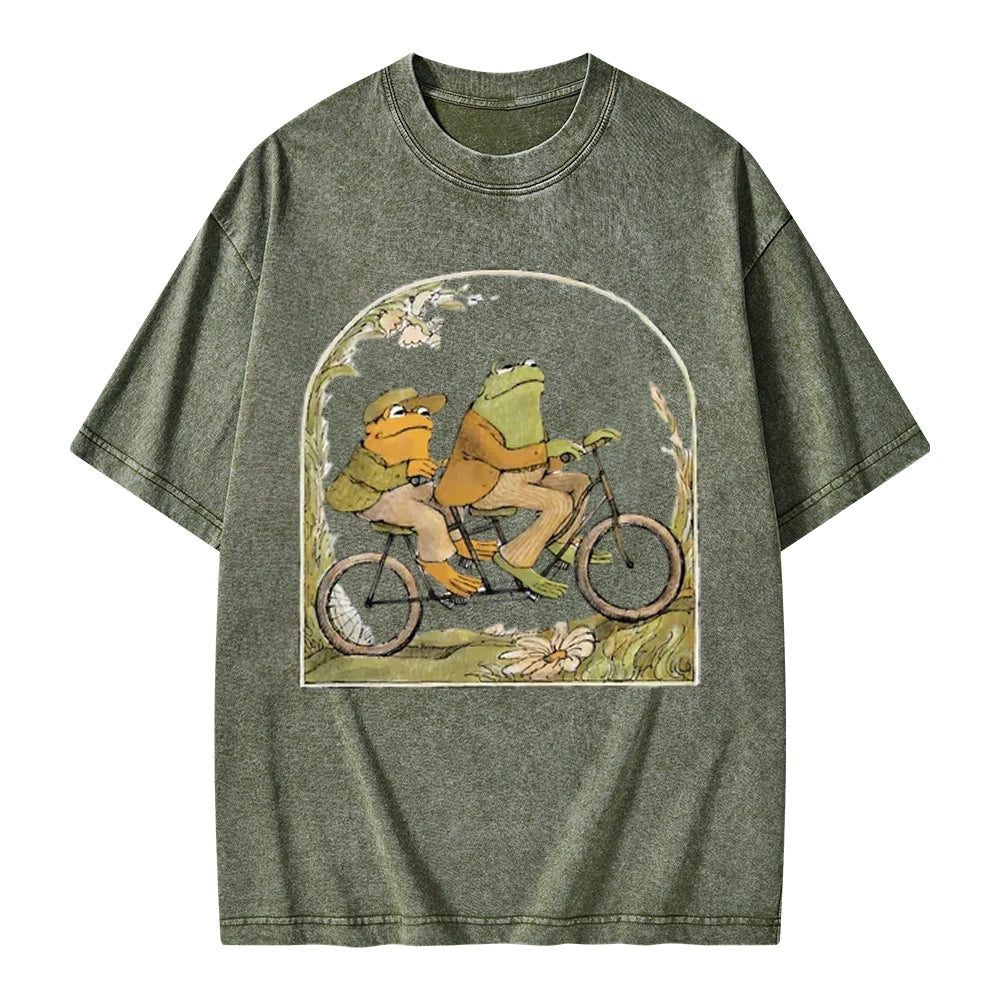 Frog And Toad Book Vintage Unisex Washed T-shirt