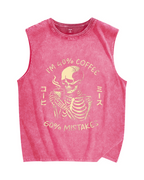 40% Coffee & 60% Mistakes Skull Vintage Distressed Washed Tank Top