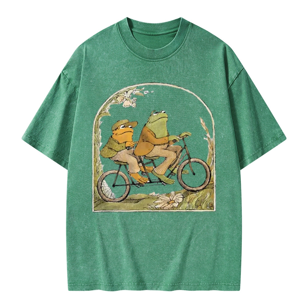Frog And Toad Book Vintage Unisex Washed T-shirt