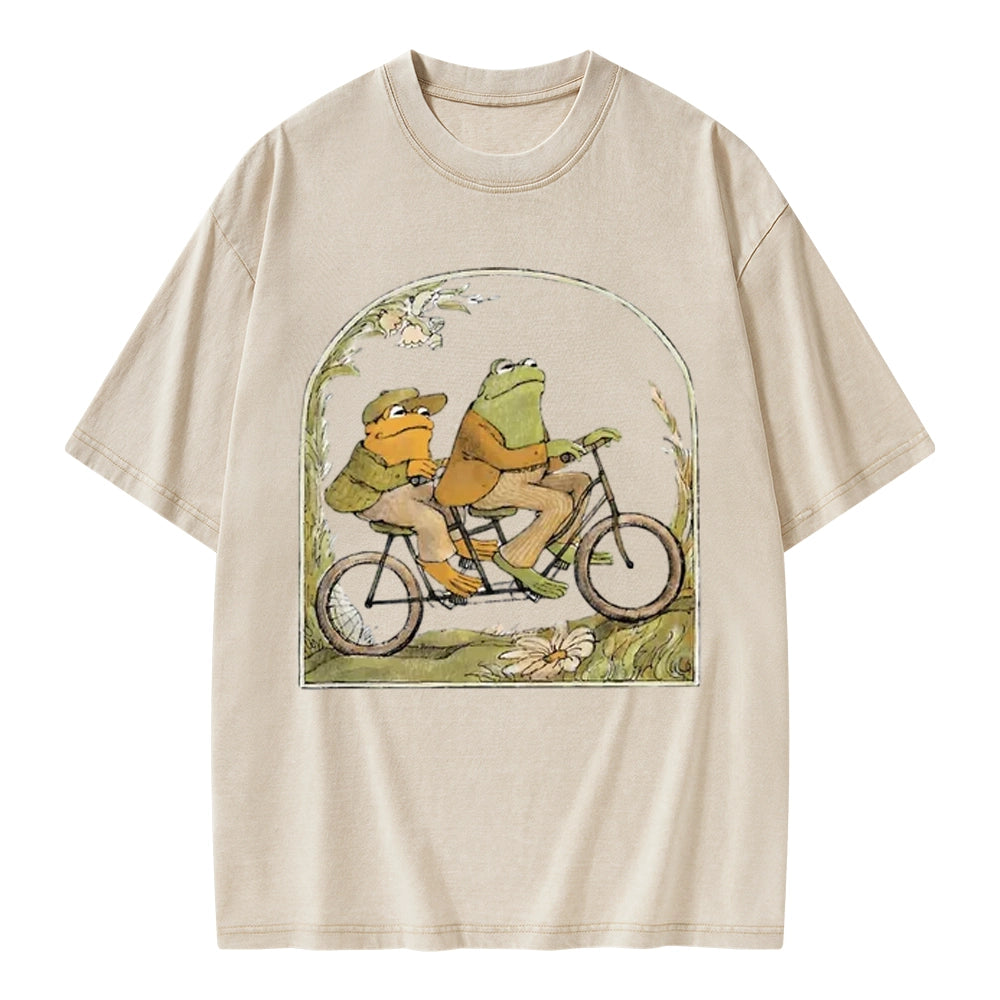 Frog And Toad Book Vintage Unisex Washed T-shirt