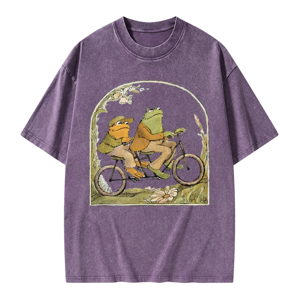 Frog And Toad Book Vintage Unisex Washed T-shirt