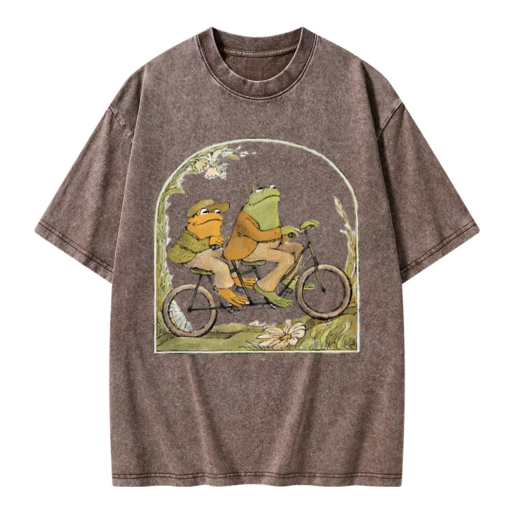 Frog And Toad Book Vintage Unisex Washed T-shirt