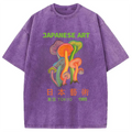 Colorful Mushrooms Japanese Art Washed T-Shirt
