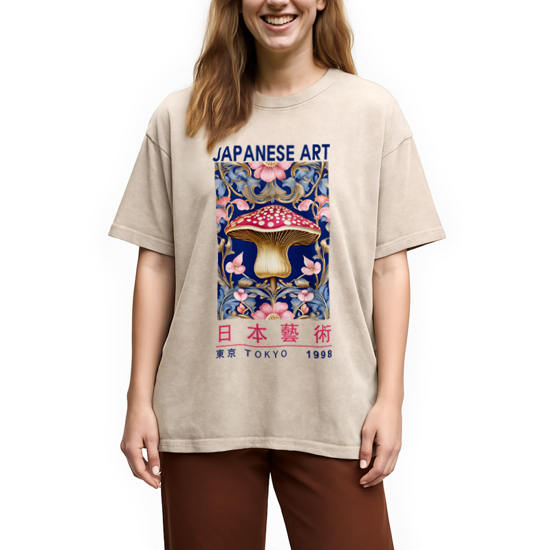 Blue Mushroom Vintage Washed T-Shirt