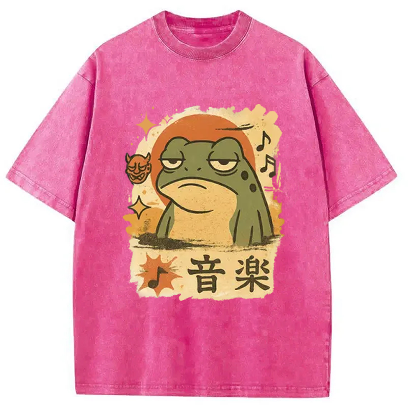 Unimpressed Frog Japanese Washed T-Shirt