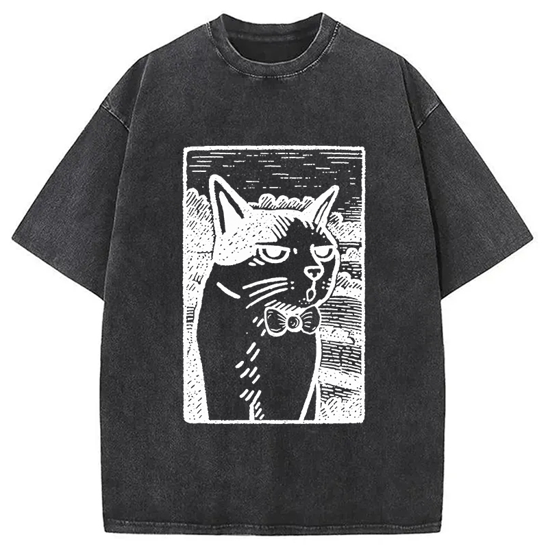 Cat's Hateful Eyes Washed T-Shirt
