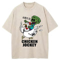 Zombie Riding Chicken Washed T-Shirt