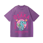 Osaka Dotonbori Drunken Octopus Vintage Wash Japanese Design T-Shirt