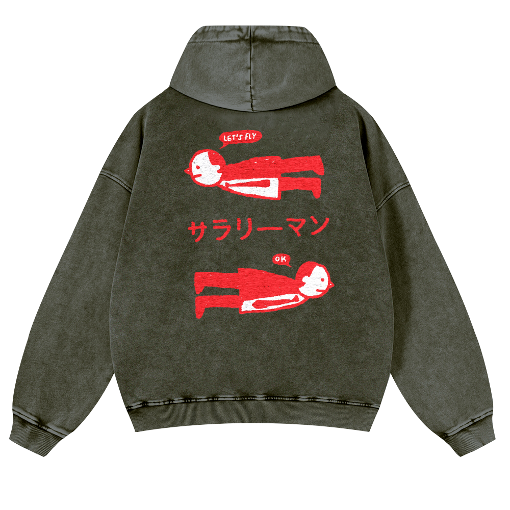 People Vintage Washed Cotton Back Art Hoodie