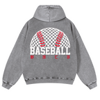 Baseball Vintage Washed Cotton Back Art Hoodie