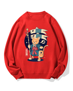 Japanese Cat Cotton Sweatshirt