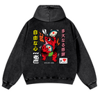 Frog Vintage Washed Cotton Back Art Hoodie