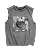 Yapping or Napping Vintage Distressed Washed Tank Top