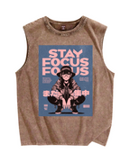 Stay Focus Vintage Distressed Washed Tank Top