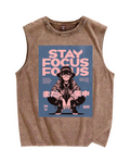 Stay Focus Vintage Distressed Washed Tank Top