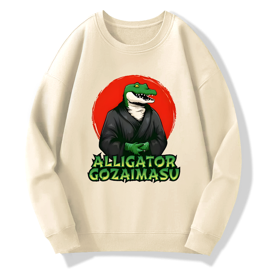 Crocodile Japanese Cotton Pullover Sweatshirt