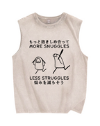 More Snuggles Less Struggles Vintage Distressed Washed Tank Top