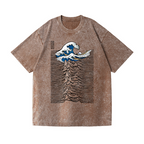 The Great Wave off Kanagawa Ukiyoe Vintage Wash Japanese Design T-Shirt