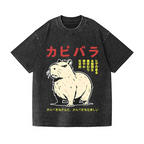 Capybara Vintage Wash Japanese Design T-Shirt