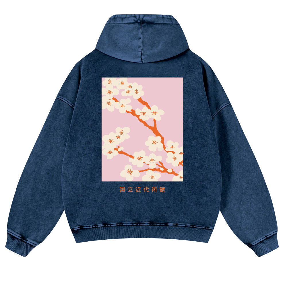 Sakura Vintage Washed Cotton Back Art Hoodie