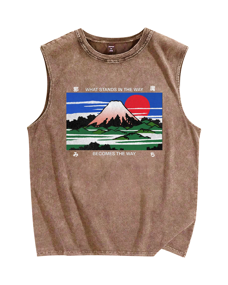 What stand in the way become the way Japanese proverbs Vintage Distressed Washed Tank Top
