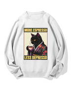 Kimono Coffee Cat Cotton Sweatshirt
