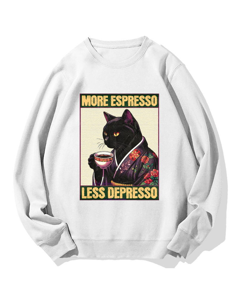 Kimono Coffee Cat Cotton Sweatshirt