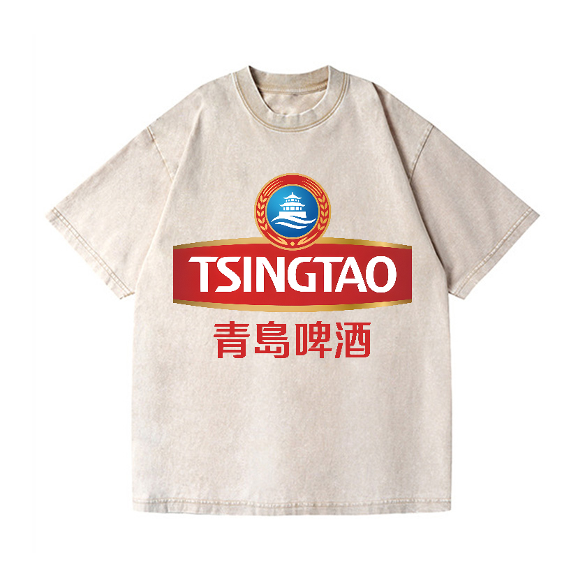 TsingTao Beer Vintage Wash Japanese Design T-Shirt