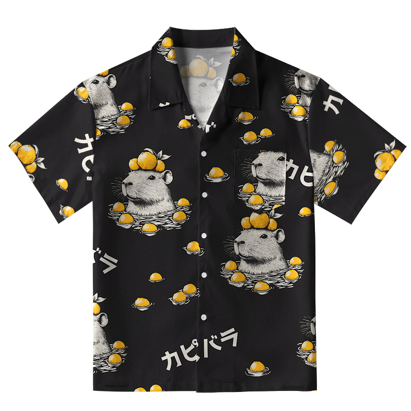 Cute Capybara And Lemon Aloha Hawaiian Shirt