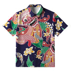 Japanese Demon Mask Button-up Shirt
