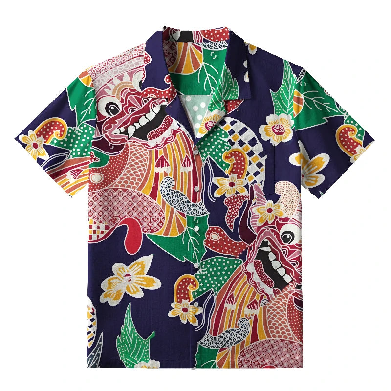 Japanese Demon Mask Aloha Hawaiian Shirt